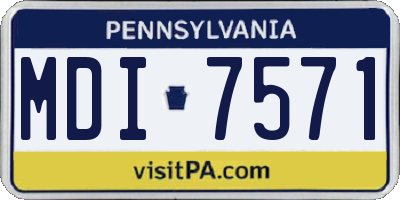 PA license plate MDI7571