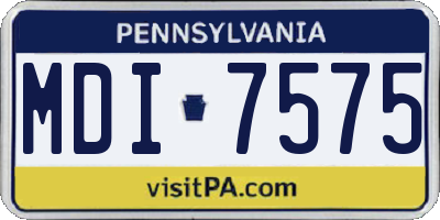 PA license plate MDI7575