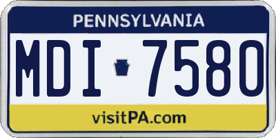 PA license plate MDI7580