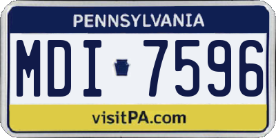 PA license plate MDI7596