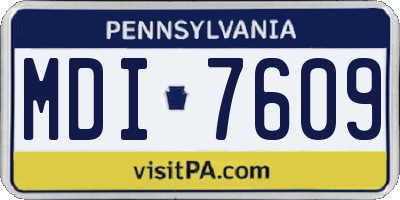 PA license plate MDI7609