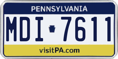 PA license plate MDI7611
