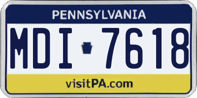 PA license plate MDI7618