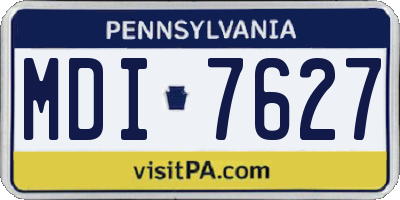 PA license plate MDI7627