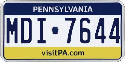 PA license plate MDI7644