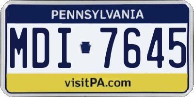 PA license plate MDI7645
