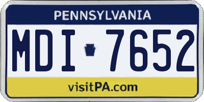 PA license plate MDI7652