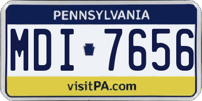 PA license plate MDI7656