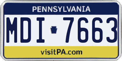 PA license plate MDI7663
