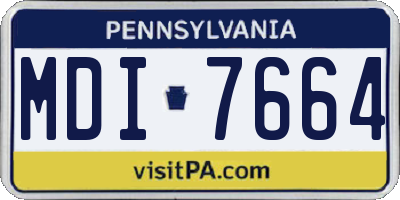 PA license plate MDI7664