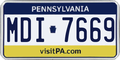 PA license plate MDI7669