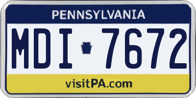 PA license plate MDI7672