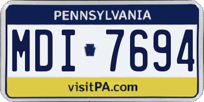 PA license plate MDI7694