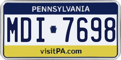 PA license plate MDI7698