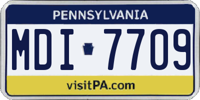 PA license plate MDI7709