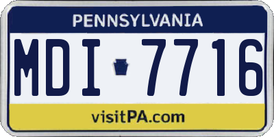 PA license plate MDI7716