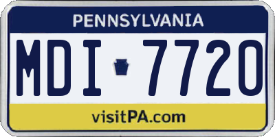 PA license plate MDI7720