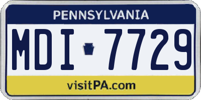 PA license plate MDI7729