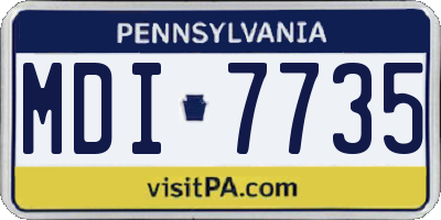 PA license plate MDI7735