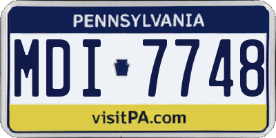 PA license plate MDI7748