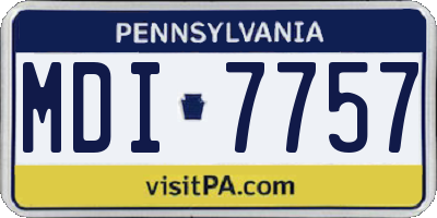 PA license plate MDI7757