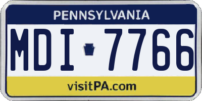PA license plate MDI7766