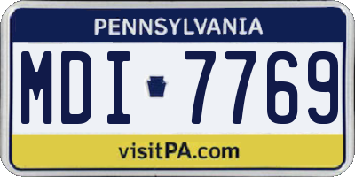 PA license plate MDI7769