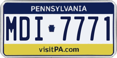 PA license plate MDI7771