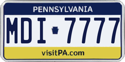 PA license plate MDI7777