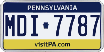 PA license plate MDI7787