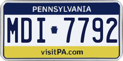 PA license plate MDI7792