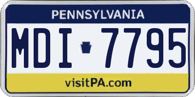 PA license plate MDI7795
