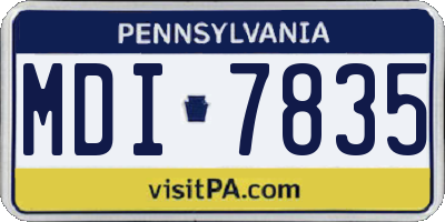PA license plate MDI7835