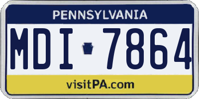 PA license plate MDI7864