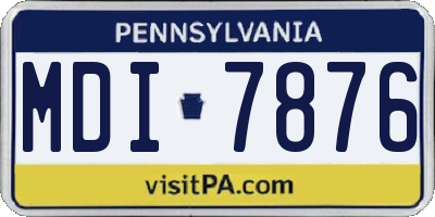 PA license plate MDI7876