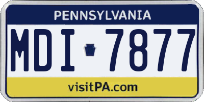 PA license plate MDI7877
