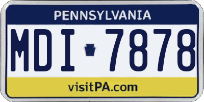 PA license plate MDI7878