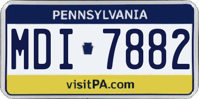 PA license plate MDI7882