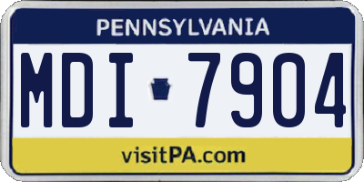 PA license plate MDI7904