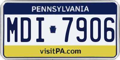 PA license plate MDI7906