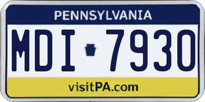 PA license plate MDI7930