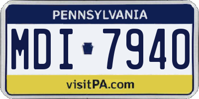 PA license plate MDI7940