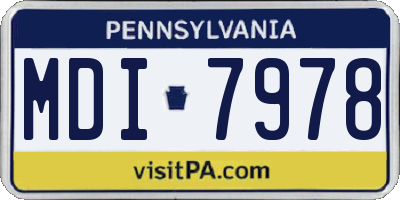 PA license plate MDI7978