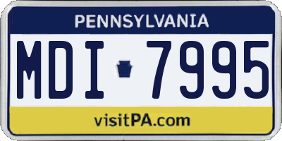 PA license plate MDI7995