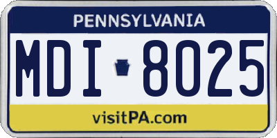 PA license plate MDI8025
