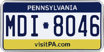 PA license plate MDI8046