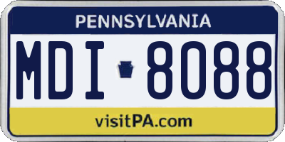 PA license plate MDI8088