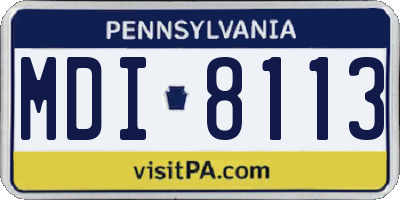 PA license plate MDI8113