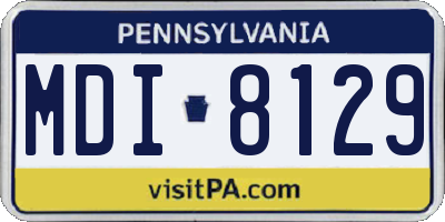 PA license plate MDI8129