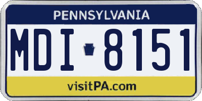 PA license plate MDI8151